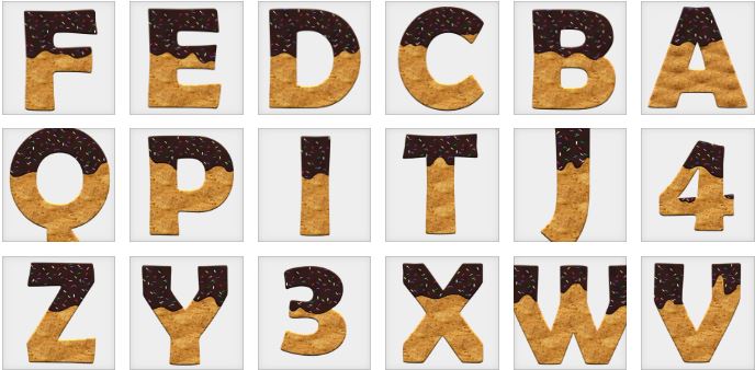 Divertido abecedario de galletas con chocolate