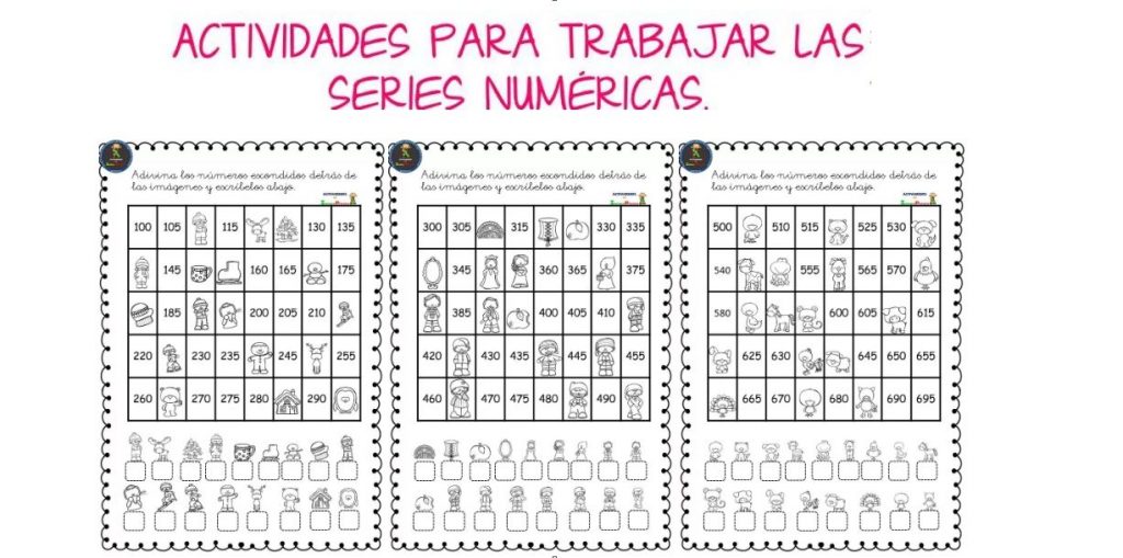 Actividades para trabajar las series numéricas. Adivina los números ocultos       Descarga el recurso en formato PDF Series numéricas. Adivina los números ocultos