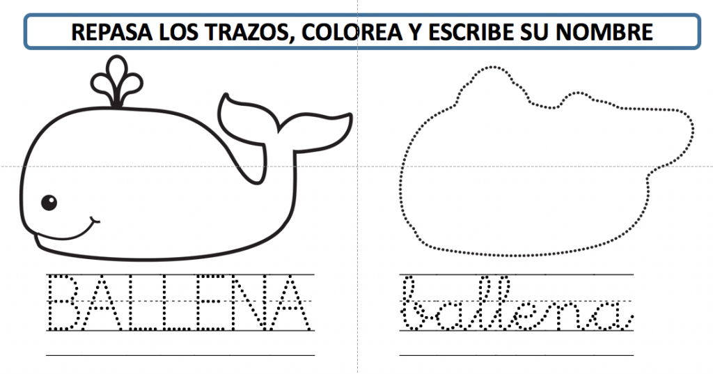 REPASA LOS TRAZOS, COLOREA Y ESCRIBE SU NOMBRE Sencillas actividades para trabajar el trazo en infantil que es fundamental para posteriormente adquirir destrezas en la lectoescritura.