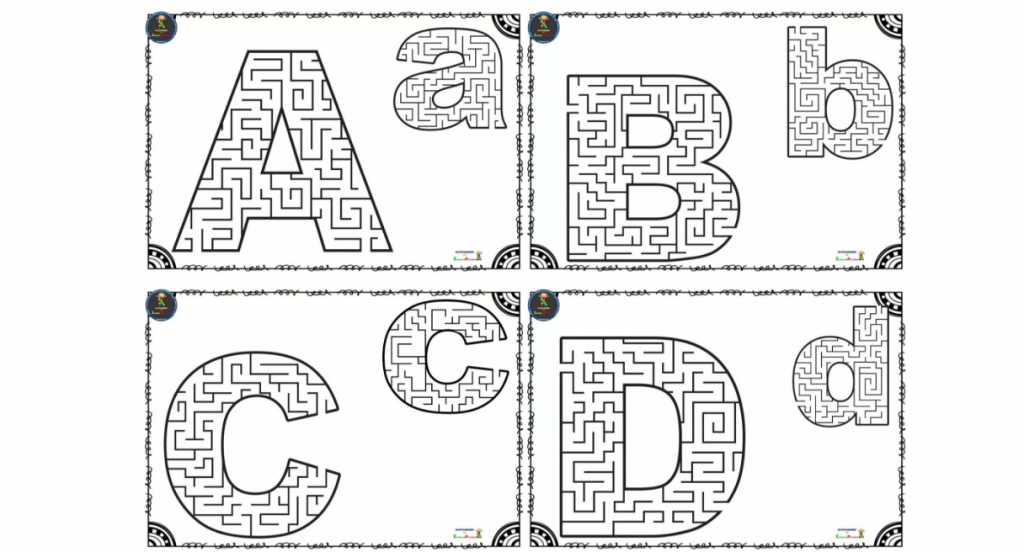 Os dejamos nuevas fichas para trabajar la atención, consistente en laberintos de todas las letras del abecedario en minúscula y mayúscula.