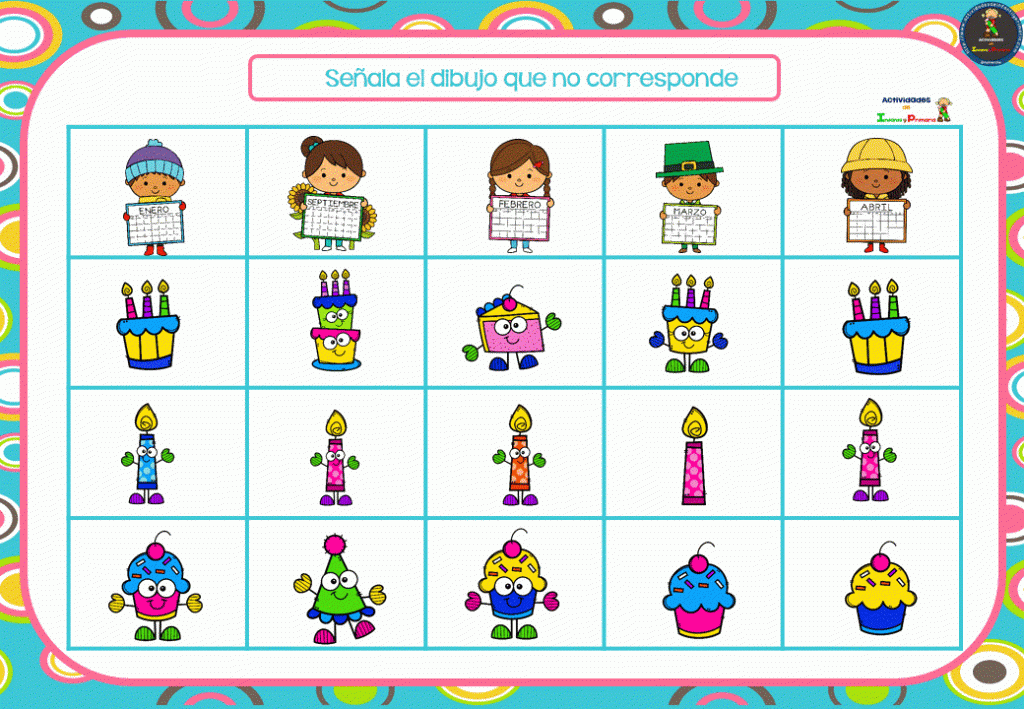 e ofrecemos una serie de fichas para potenciar la concentración visual y la atención de los niños. Fichas listas para imprimir en formato PDF.