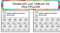 Sencilla actividad, en la que rellenando hueco podemos trabajar con nuestros alumnos las distantas tablas de multiplicar. espero que os gusten