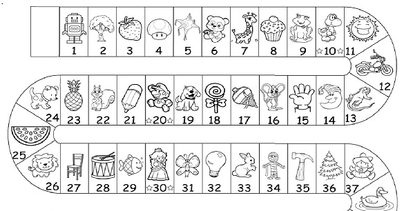 Juego de mesa con los 100 primeros números para trabajar el recomocimiento de los mismos.   CAMINITO 1 AL 100 byn
