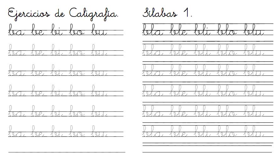 Cuaderno de caligrafía para preescolar y primaria