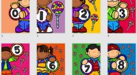 Os dejamos estos divertidos carteles para trabajar los números del 1 al 10, también los podemos emplear para decorar nuestras aulas.