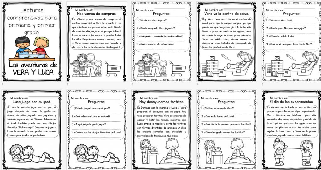 Lecturas comprensivas primaria  las aventuras de Vera y Luca Hoy os dejamos estas pequeñas lecturas comprensivas  ideales para los primeros ciclos de primaria totalmente originales pues los personajes de las mismas son nuestros hijos, Luca y Vera.