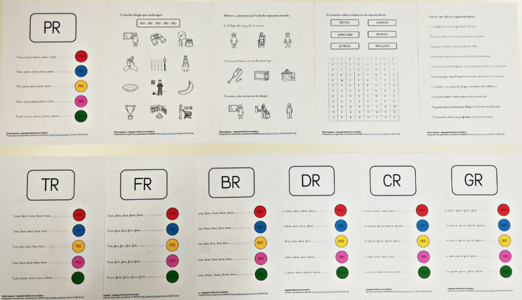CUADERNO DE TRABADAS ? Contiene todas las sílabas [PR], [TR], [FR], [BR], [DR], [CR] Y [GR]. Cada uno de ellos con varias hojas de actividades como adivinanzas ❓, sopas de letras ✏ y lectura ?. ¡¡Utilísimo!!