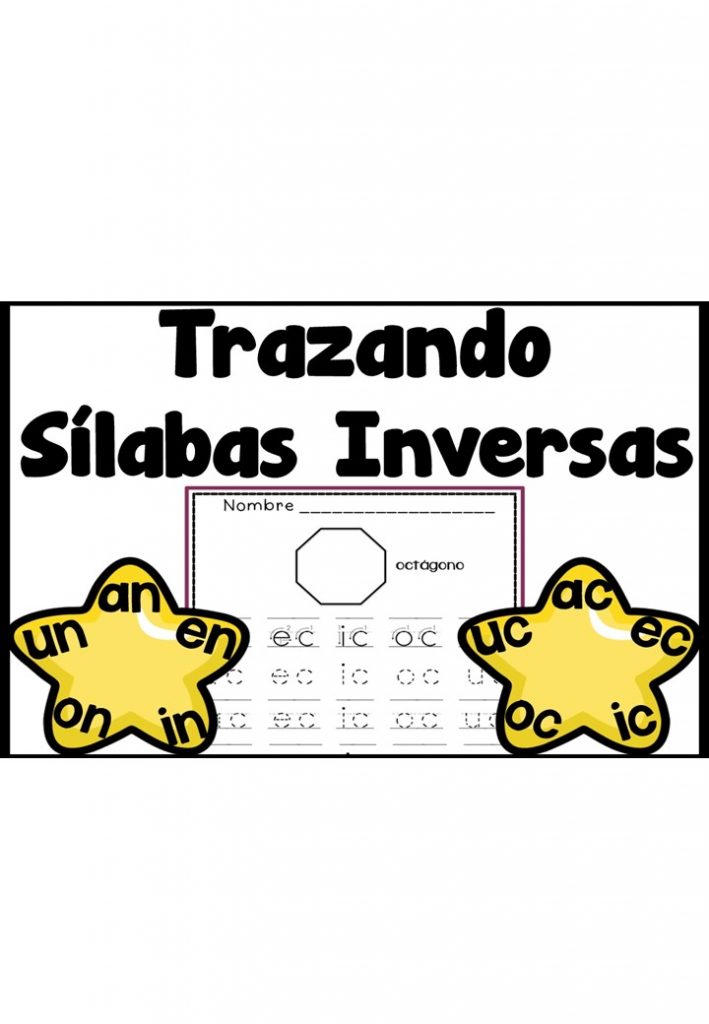 trabajamos el trazo de las silabas inversas Conjunto de fichas para trabajar el trazo y repasar las sílabas inversas.