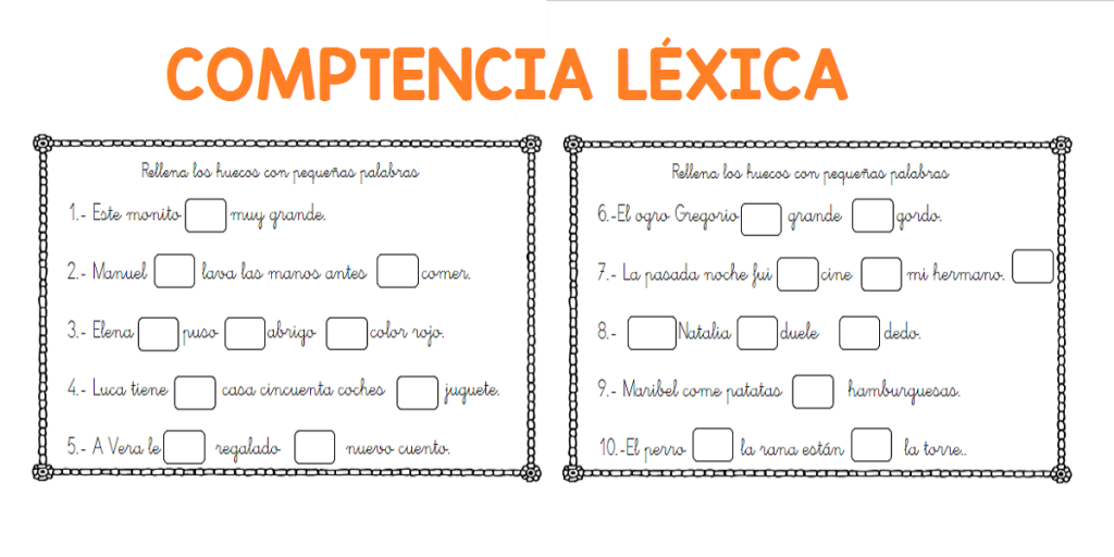 En esta actividad tenemos que completar una serie de oraciones a las que le faltan pequeñas palabras con preposiciones, artículos, pronombres, etc. Al completar estas oraciones deben de cobrar sentido. […]