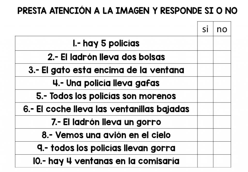 Divertidas actividades de percepción visual en la que nuestros alumnos/as deben de mirar una imagen y contestar a una serie de preguntas, con estas actividades trabajamos la atención , la […]