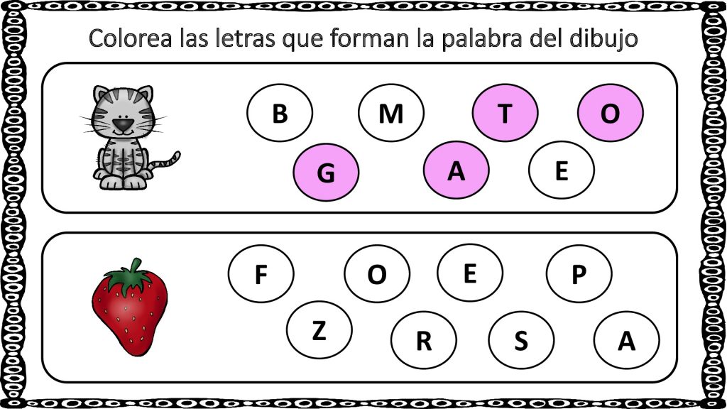 CONCIENCIA FONOLÓGICA: Escribe y Deletrea Hoy os proponemos una divertida actividad para trabajar la conciencia fonológica, en la que nuestros alumnos deben identificar que letras forman una palabra y señalarlas.