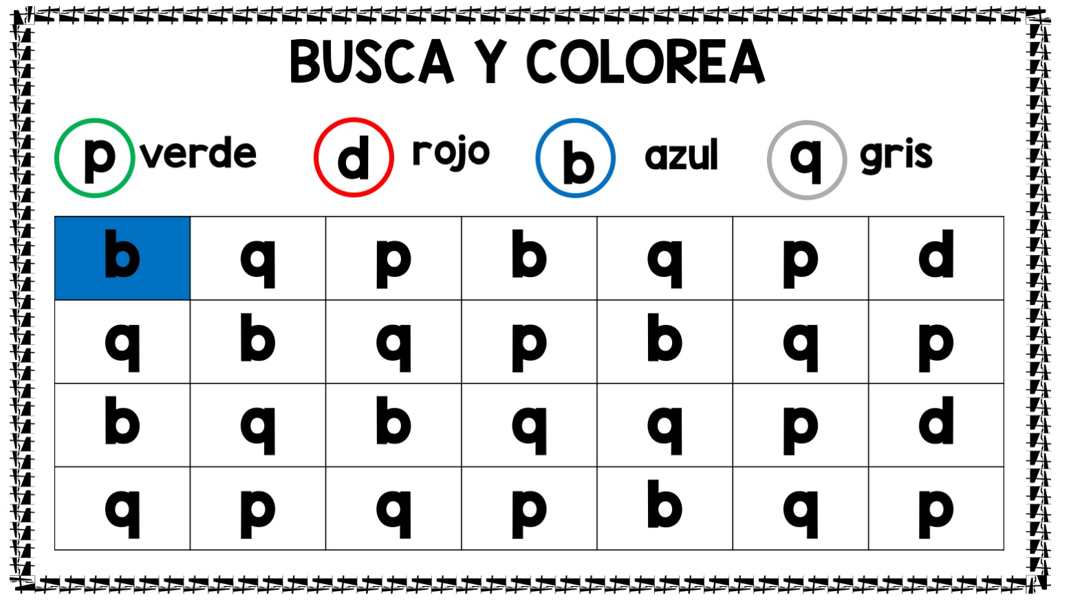 #dislexia actividades Busca y colorea reconocimiento de ...