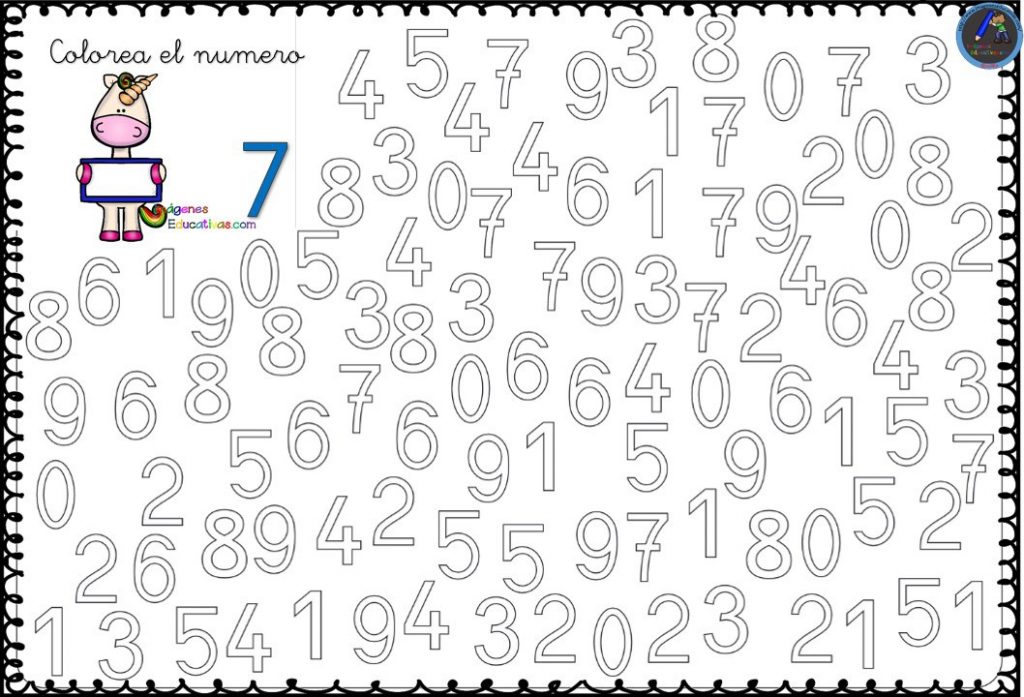 Fichas para trabajar los números 0 al 9