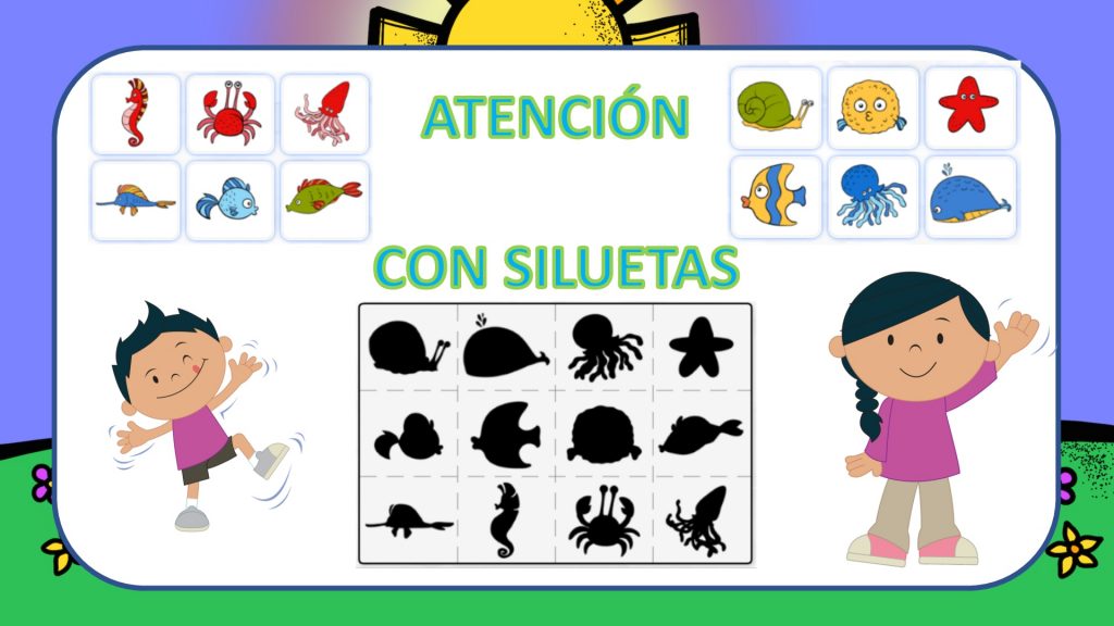 ATENCION CON SILUETAS DE PECES ESPECIAL VERANO Divertidas actividades para  trabajar la atención mediante siluetas de animales marinos, ideal para trabajar con los más peques en estas fechas.