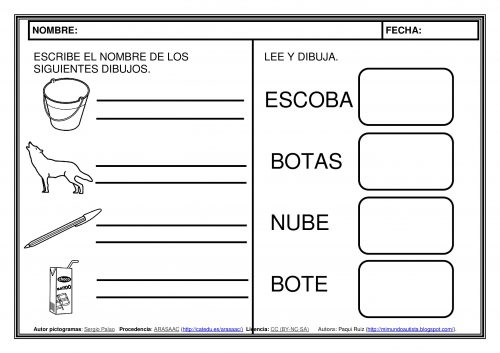 APRENDER A LEER CON PICTOGRAMAS » De Cáscara de Nuez