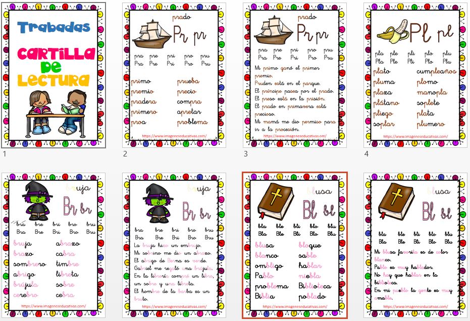 #ROTACISMO CUADERNO DE LECTURA PARA TRABAJAR LAS TRABADAS Os dejamos esta fantástica cartilla decorada de www.imageneseducativas.com  ideal para trabajar con niños y niñas con problemas de rotacismo.