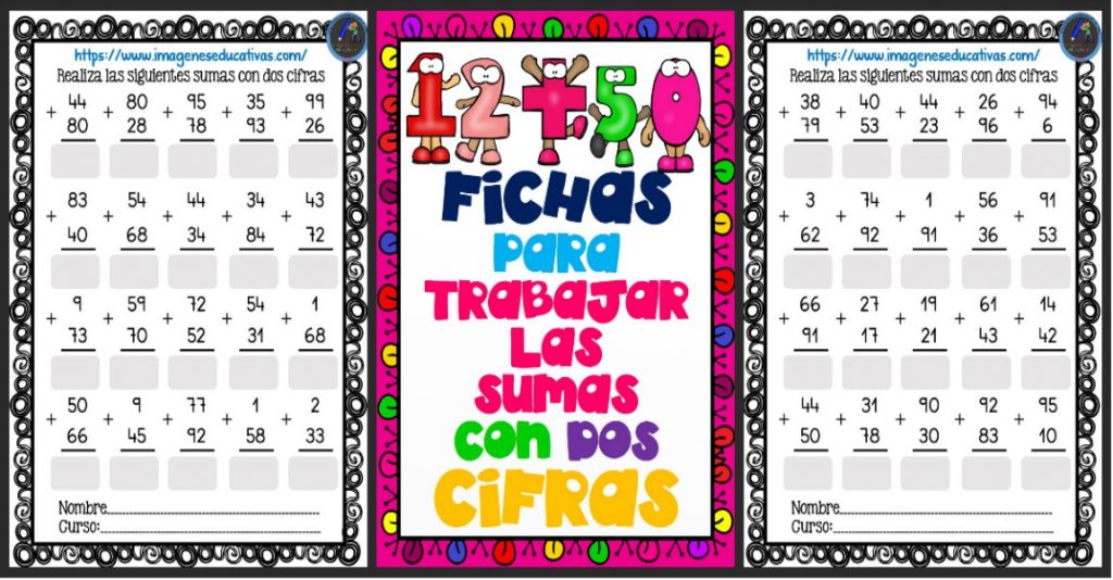 Fichas para repasar sumas dos CIFRAS Fichas para repasar sumas dos CIFRAS