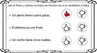 En el ejercicio de comprensión de lectora de hoy que señalar que frases son verdaderas; se tratan de oraciones sencillas y breves.