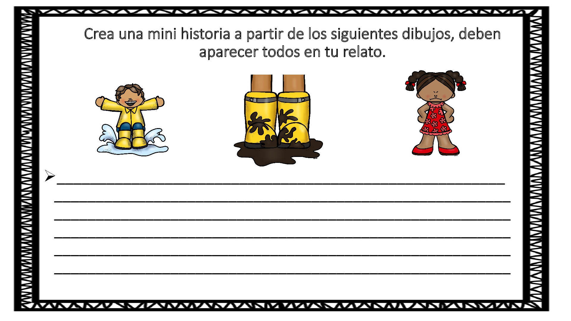 Ejercicio ESCRITURA CREATIVA: Crea mini historias a partir de dibujos  -Orientacion Andujar