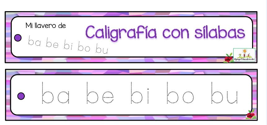   ?Llavero didáctico: Caligrafía de sílabas? os dejamos este estupendo material manipulativo para trabajar con los más peques.