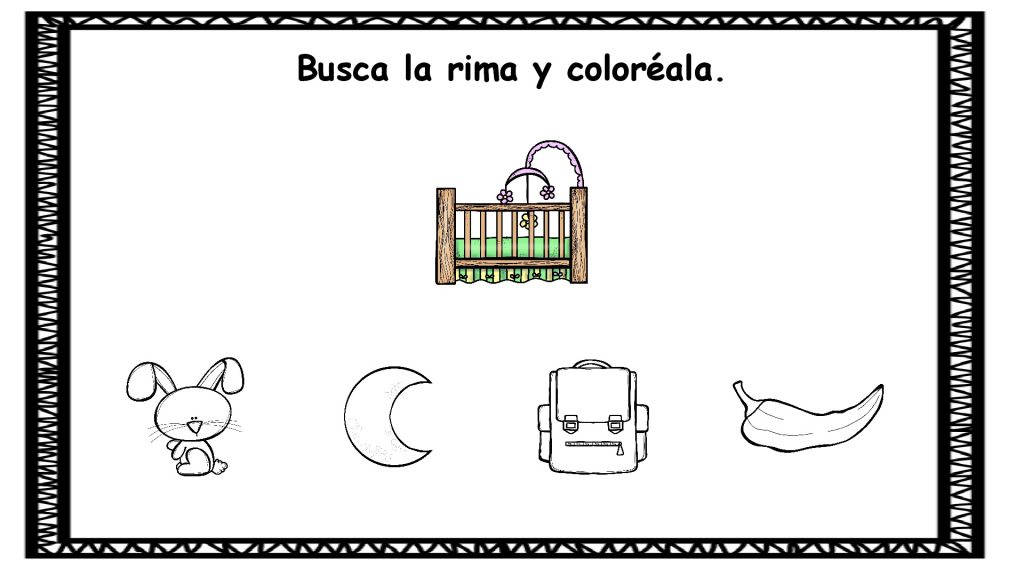 En la siguiente actividad trabajamos la conciencia fonológica a través de las rimas. Para ello os proponemos un ejercicio en la que nuestros alumnos deben colorear el dibujo que rime […]