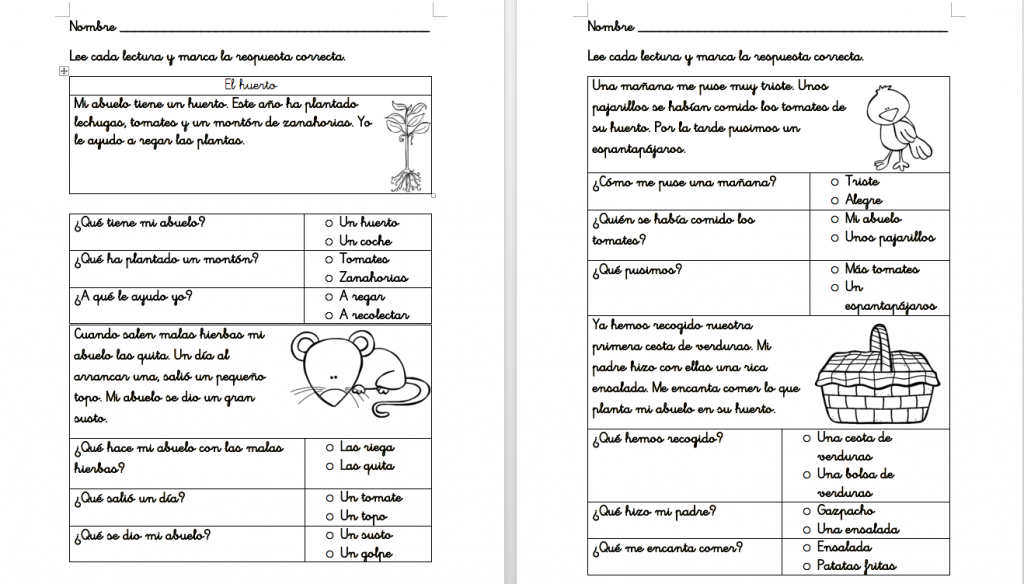 Hoy hemos pasado un divertido día en el huerto y hemos preparado 5 pequeaventuras en formato texto con las que vamos a trabajar la compresión lectora, son ideales para infantil […]