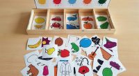 Material manipulativo tipo TEACCH para trabajar de forma lúdica la discriminación visual, el aprendizaje del vocabulario relacionado con los colores y la asociación color-elemento. El material está preparado para imprimir […]