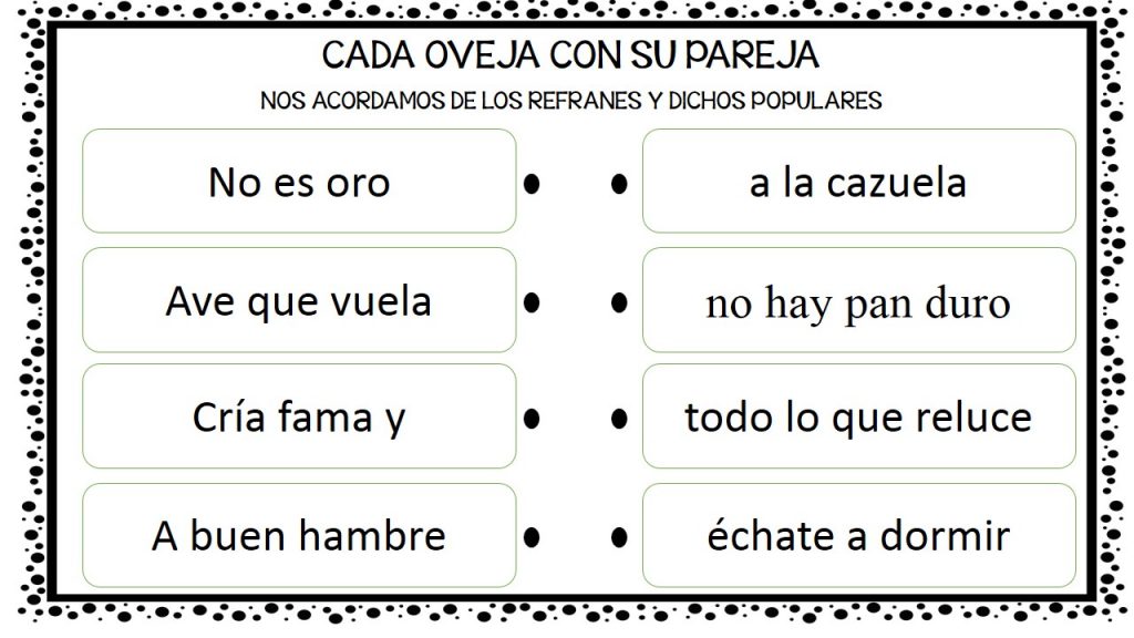 NOS ACORDAMOS DE LOS REFRANES Y DICHOS POPULARES (5) - Orientación ...