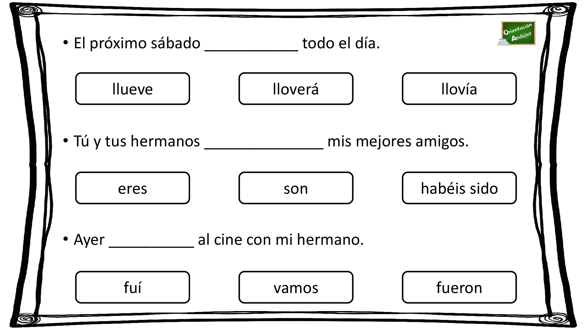 Tiempos Verbales Rellena Los Huecos Con La Forma Verbal Correcta