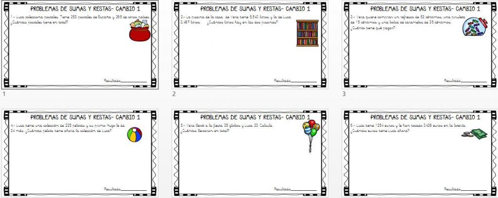 Esta entrada la dedicamos a la resolución de problemas. En concreto, trabajaremos con problema del tipo CAMBIO 1. En estos problemas se parte de una cantidad inicial a la que […]