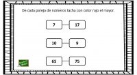 Sencilla actividad matemática en la que hay que identificar y señalar que número es mayor de una pareja de cifras.  DESCARGAR ARCHIVO PDF