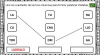 La actividad de hoy es muy sencilla, sólo hay que unir las sílabas de las tres columnas que aparecen para formar palabras. Con este ejercicio el objetivo principal es desarrollar […]