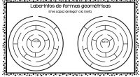 Os dejamos estas súper actividades para trabajar la atención y la motricidad, se trata de laberintos con direccionabilidad central, realizados con formas geométricas. Espero que os gusten