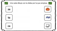 Con la actividad que os presentamos a continuación vamos a trabajar la conciencia fonológica a través de dibujos y las sílabas por la que empiezan.