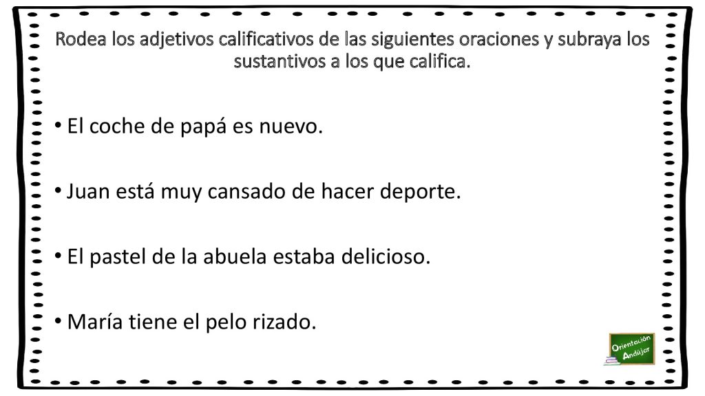 Hoy os traemos este ejercicio de competencia lengüística para trabajar los adjetivos calificativos y los sustantivos a los que acompañan. Como ya se sabe el adjetivo es una clase de […]