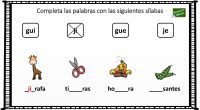 Completa actividad para trabajar tanto la ortografía como la conciencia silábica, en ella hay que rellenar los huecos de una serie de palabras con la sílaba adecuada.