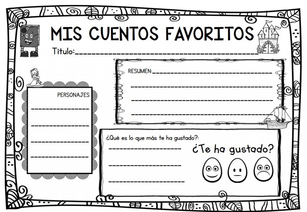 Genial organizador gráfico que hemos diseñado para nuestras compis de primaria para que sus alumnos organicen la información de los cuentos que leen sus alumnos.