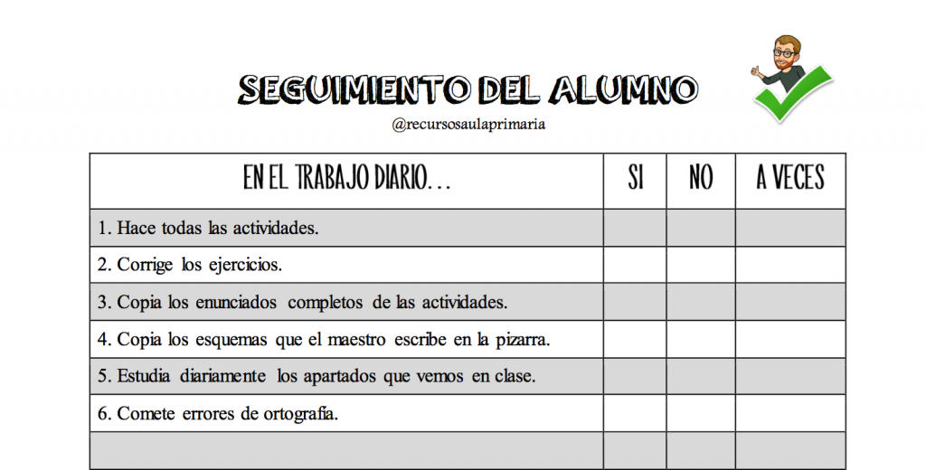 Registro del trabajo en clase Hoy el profejuanjo @recursosaulaprimaria  ha querido compartir con todo los seguidores de nuestro blob este fantástico recurso para el seguimiento diario de nuestros alumnos/as.