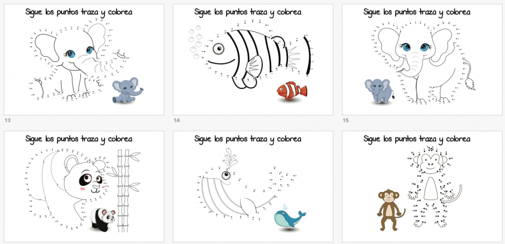 Fichas de actividades matemáticas para unir puntos y formar o completar dibujos. Esencial para trabajar los números y unir puntos del 1 al 100 con niños de el primer ciclo […]