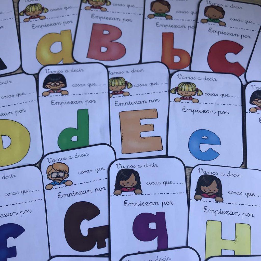 Manipulativo  tarjetitas para trabajar vocabulario en clase Tarjetitas para trabajar vocabulario en clase, «Di palabras que empiezan por la letra». Un material muy útil para vuestras clases.