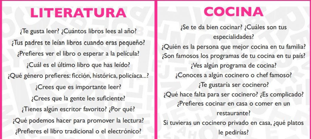 Os traemos un fantastico material para trabajar la expfresión oral se trata de 48 tarjetas para clase de conversación. Cada tarjeta contiene varias preguntas sobre un tema concreto. Las podéis utilizar […]
