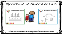 DESCARGA LAS FICHAS DE COLOREAR EN PDF Aprendemos los números 1-5 coloreando siguiendo instrucciones