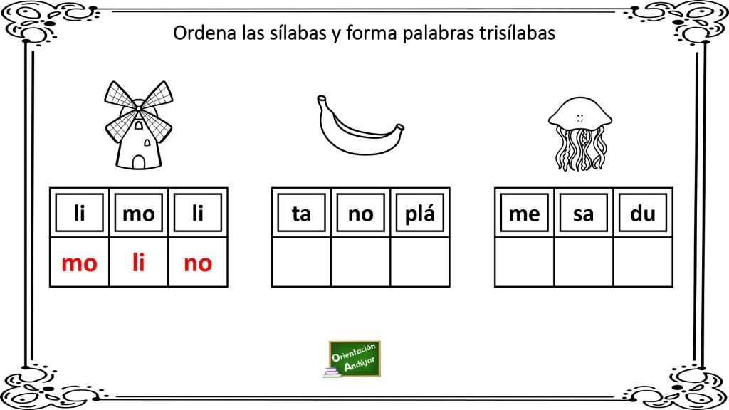 Os presentamos este ejercicio de lengua para trabajar la conciencia silábica, especialmente útil para trabajar con alumnos que tengan o puedan tener problemas lectoescritores. Hay que ordenar las sílabas que […]