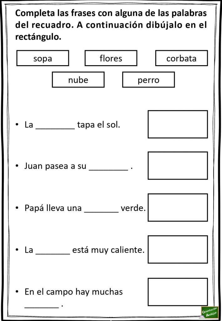 A continuación os proponemos una divertida actividad para trabajar la lectoescritura. Este ejercicio está compuesto de dos partes, la primera consiste en rellenar los huecos que hay en las frases […]