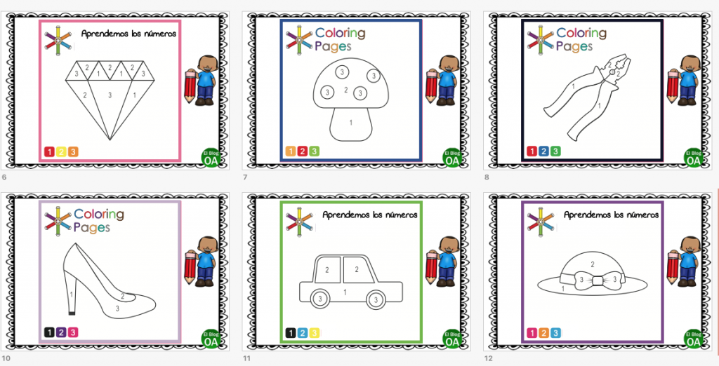 En infantil aprendemos los números 1-3 coloreando siguiendo instrucciones