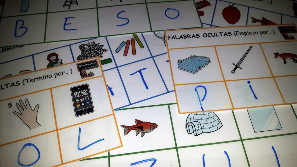 ?Se trata de buscar las palabras ocultas con las primeras letras de los dibujos (palabras ocultas: empieza por…) y por las últimas letras de los dibujos (palabras ocultas: termina por…) […]