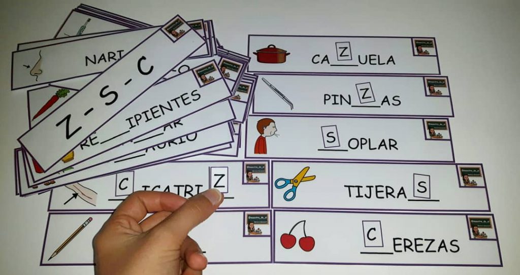 TARJETAS ORTOGRÁFICAS S/Z Material para trabajar la discriminación y pronunciación y la ortografía de las consonantes Z – S -C: ⠀⠀⠀⠀⠀⠀⠀⠀