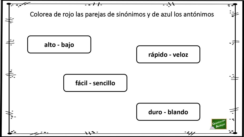 Divertida actividad para trabajar los antónimo y los sinónimos a través del ejercicio de colorear. Es importante recordar que la relación de sinonimia es la que se establece entre palabras con similar significado. […]