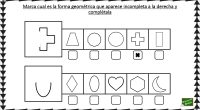 Divertida actividad para repasar las figuras geométricas, que consiste en reconocer las formas incompletas y posteriormente dibujar los trazos para terminarla.