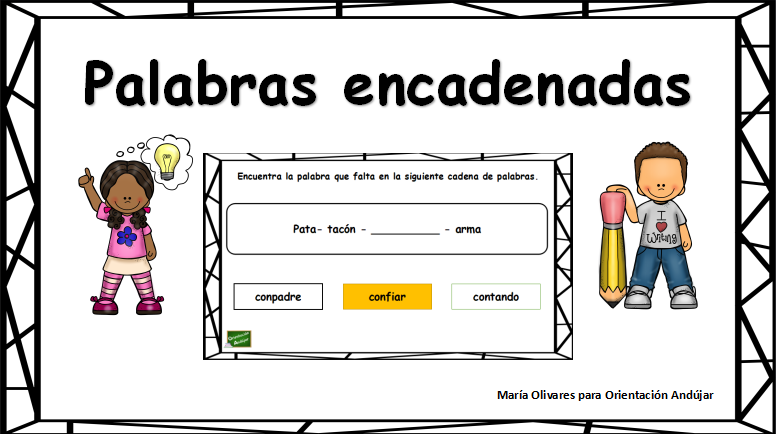 Estos materiales se centran tanto en la identificación de sílaba inicial como final, a través del juego «Las palabras encadenadas».  Palabras encadenadas consiste en buscar la sílaba final con la […]